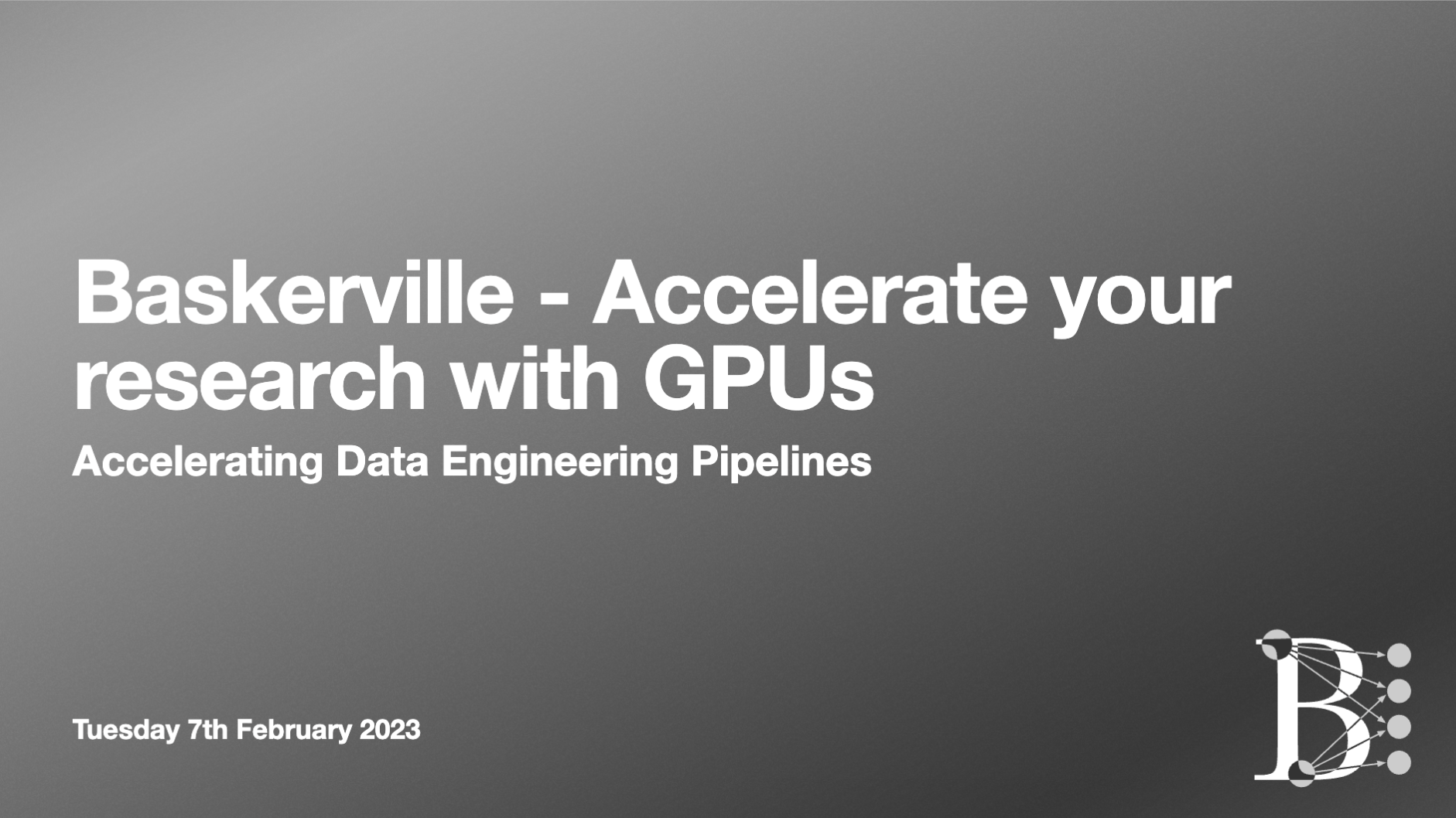 "Cover shot of workshop slides."