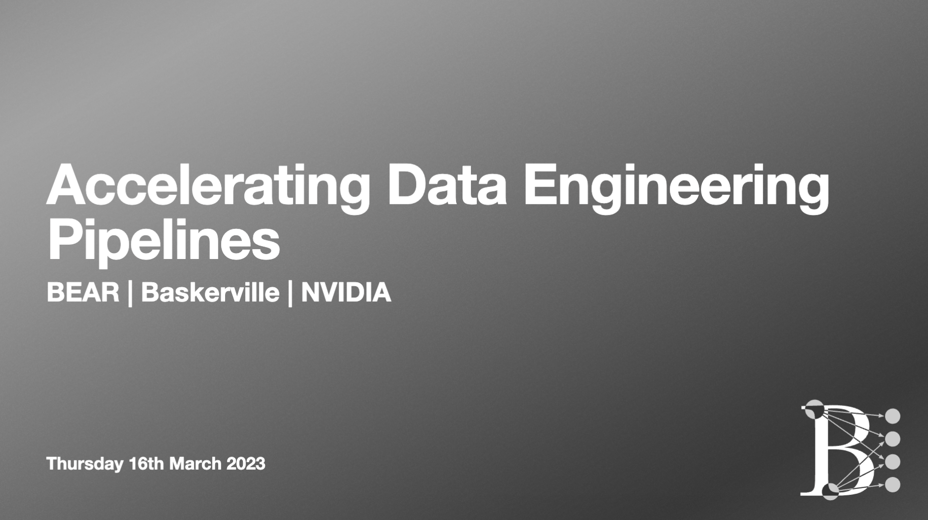 "Cover shot of workshop slides."